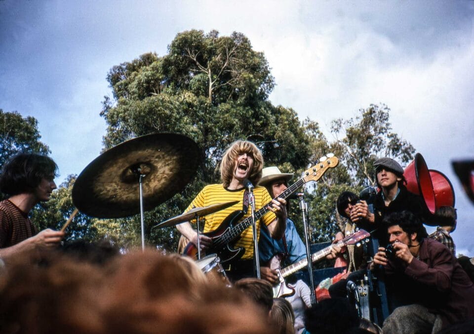 a band plays